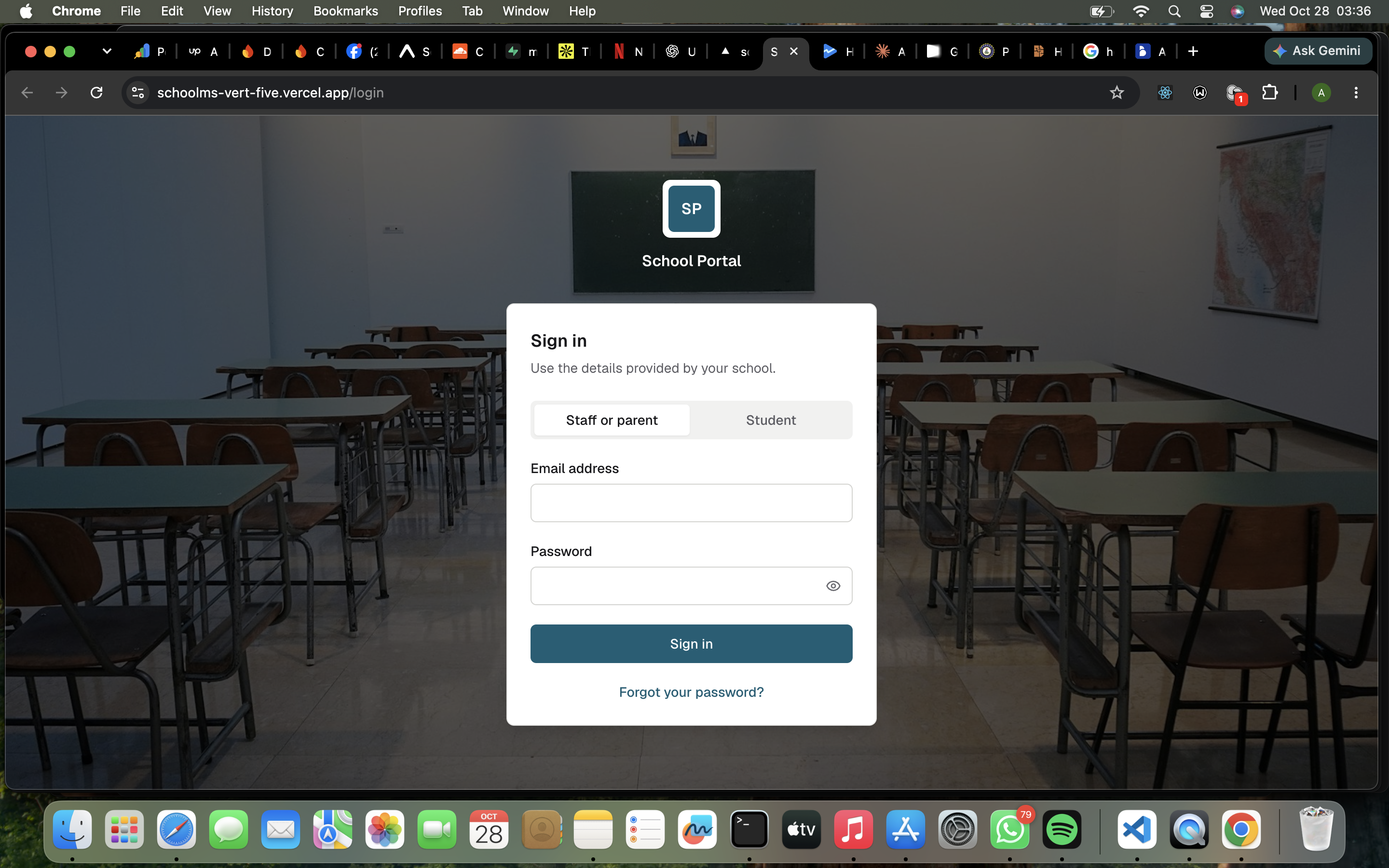 School Management System screenshot