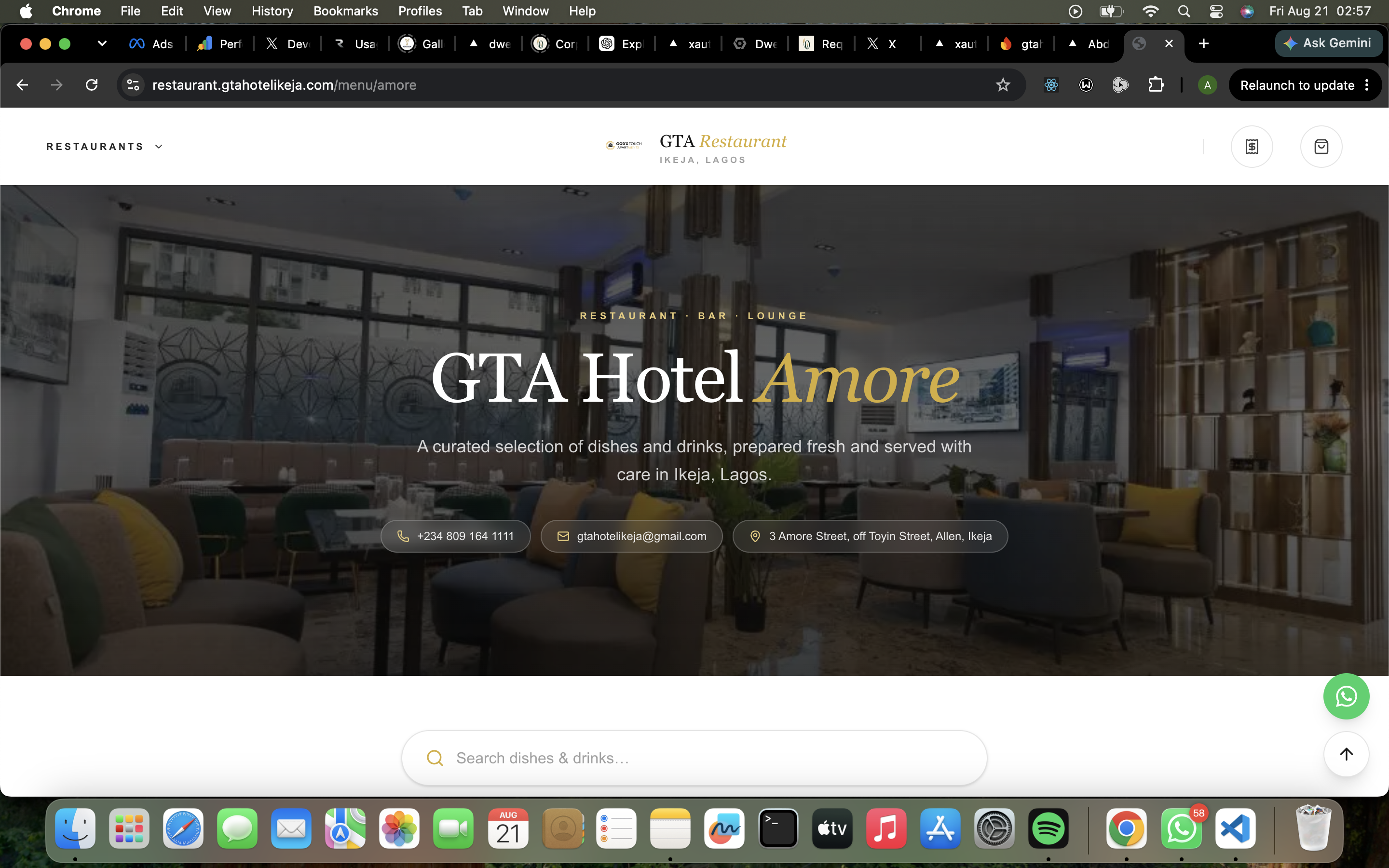 GTA Restaurant Management System screenshot